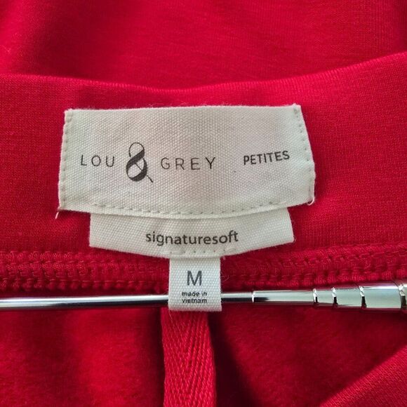Lou & Grey Petites Signature Soft Red Joggers Lounge Sweatpants Womens Sz M - Picture 9 of 10
